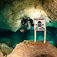 Der er advarselsskilte i mange af hulerne. De er sat op for at forhindre dykkere uden den fornødne træning i at forvilde sig for langt ind. I den hule hånd – Full cave i Mexico