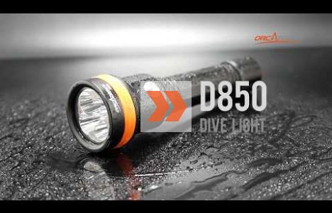 Introduktion af OrcaTorch D850 Dive Light Max 2500 lumens.